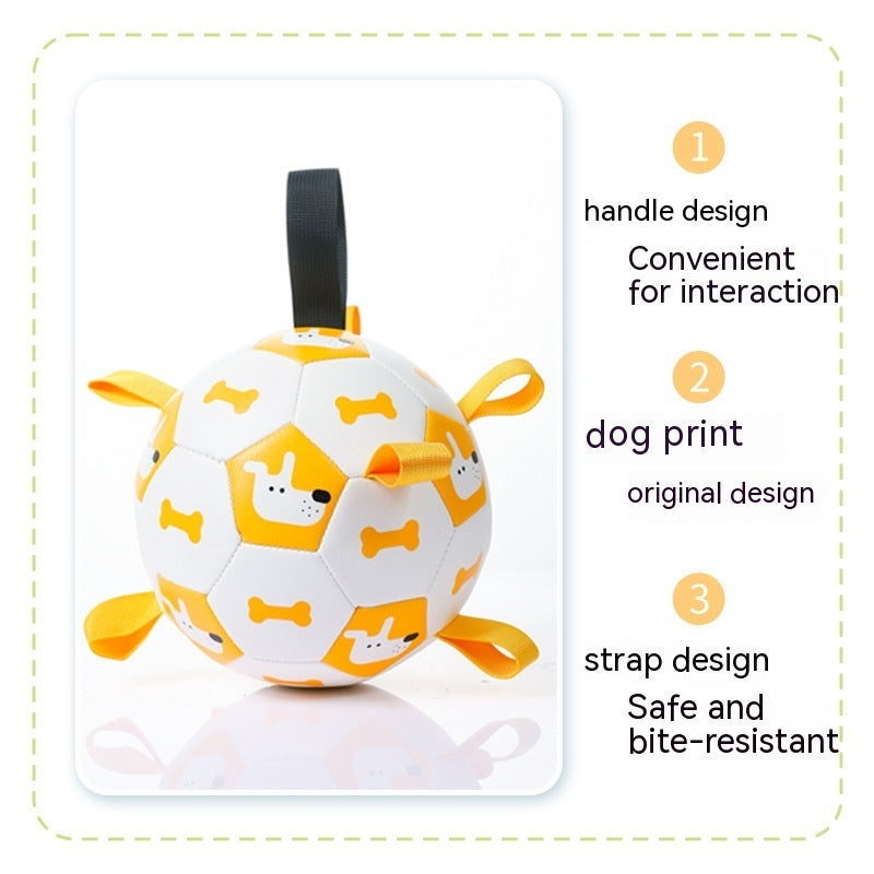 Interactive Dog Soccer Ball – Durable Tug & Fetch Toy for Active Dogs