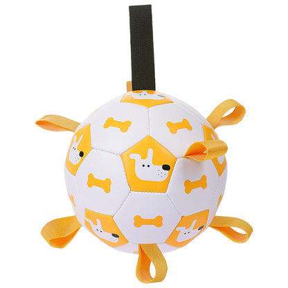 Interactive Dog Soccer Ball – Durable Tug & Fetch Toy for Active Dogs
