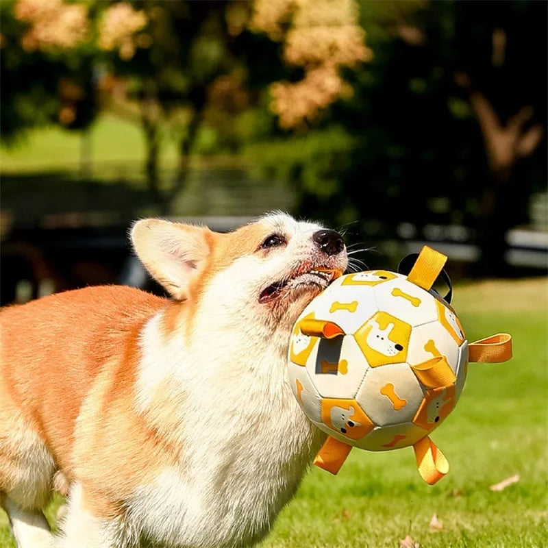 Interactive Dog Soccer Ball – Durable Tug & Fetch Toy for Active Dogs
