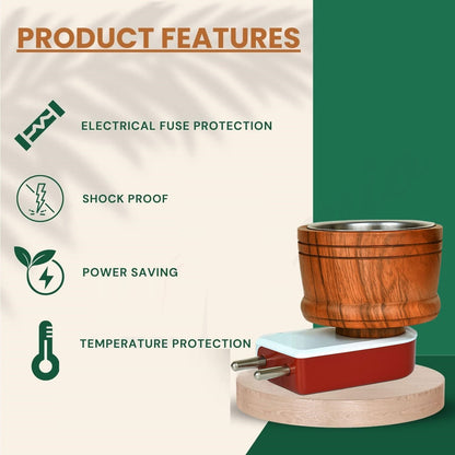 Electric Camphor Burner with Kapoor & Dhoop Mix – Loban Guggal Incense Burner – Air Freshener for Home, Meditation, Relaxation & Spiritual Use