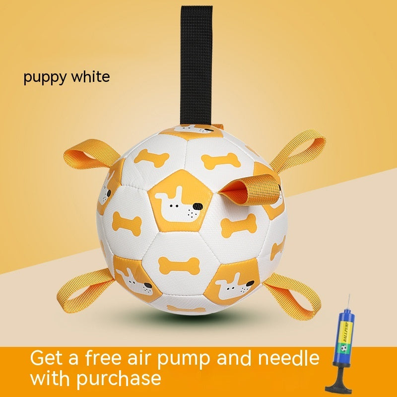 Interactive Dog Soccer Ball – Durable Tug & Fetch Toy for Active Dogs
